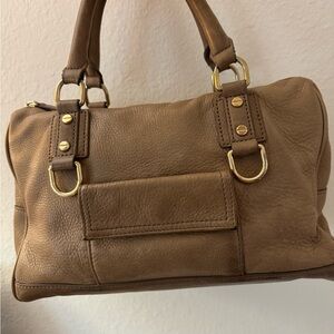 J Crew Taupe Leather Handbag